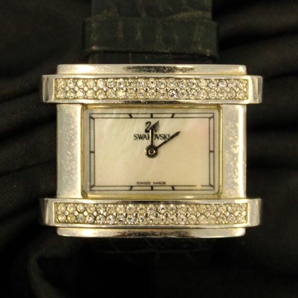 Swarovski Stainless Steel Melbourne Quartz Crystal Accents Watch READ Need Bttry - Picture 1 of 9